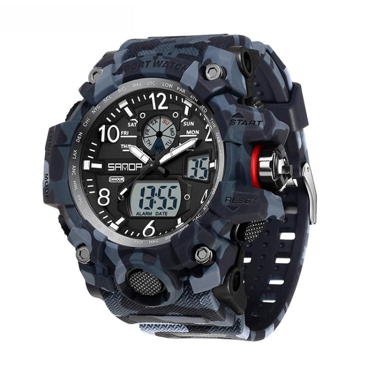 SANDA 3358 Camouflage Series Orologio Sportivo da Uomo - Waterproof, Allarme, Display Elettronico