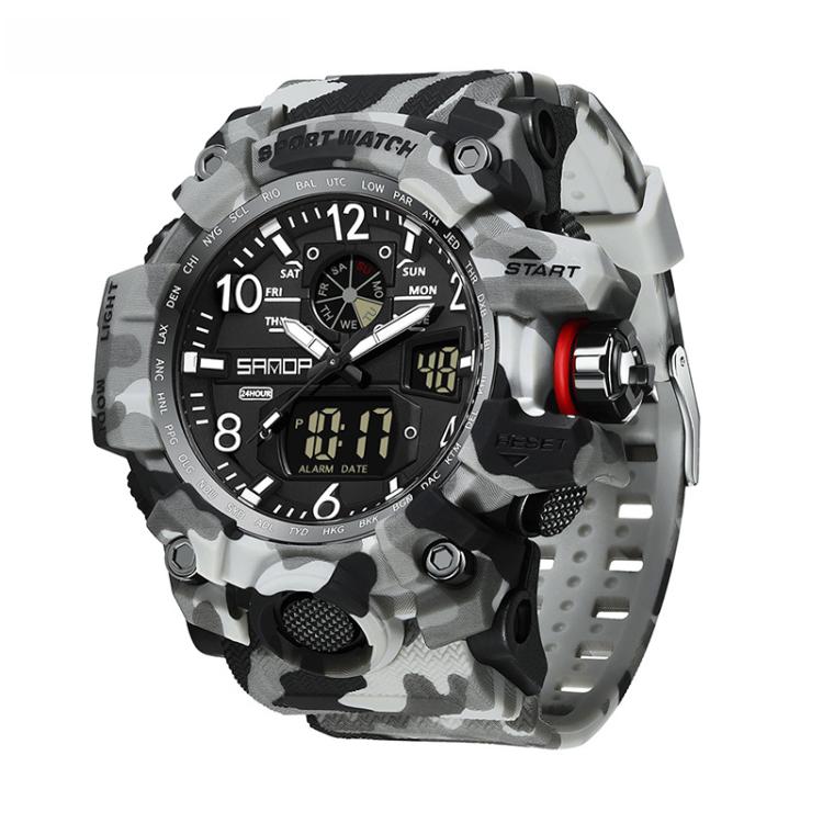 SANDA 3358 Camouflage Series Orologio Sportivo da Uomo - Waterproof, Allarme, Display Elettronico