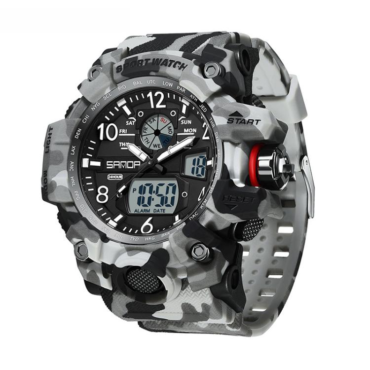 SANDA 3358 Camouflage Series Orologio Sportivo da Uomo - Waterproof, Allarme, Display Elettronico