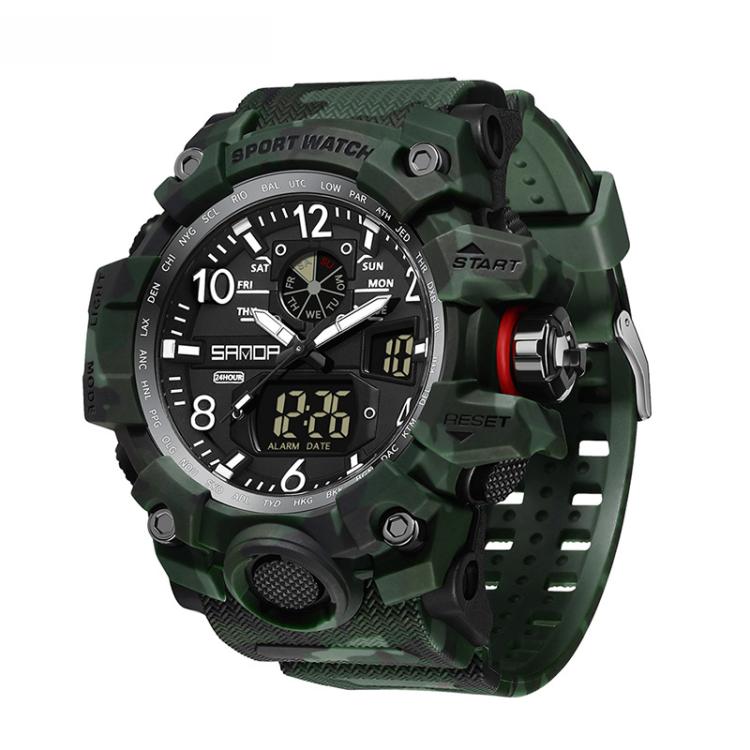 SANDA 3358 Camouflage Series Orologio Sportivo da Uomo - Waterproof, Allarme, Display Elettronico