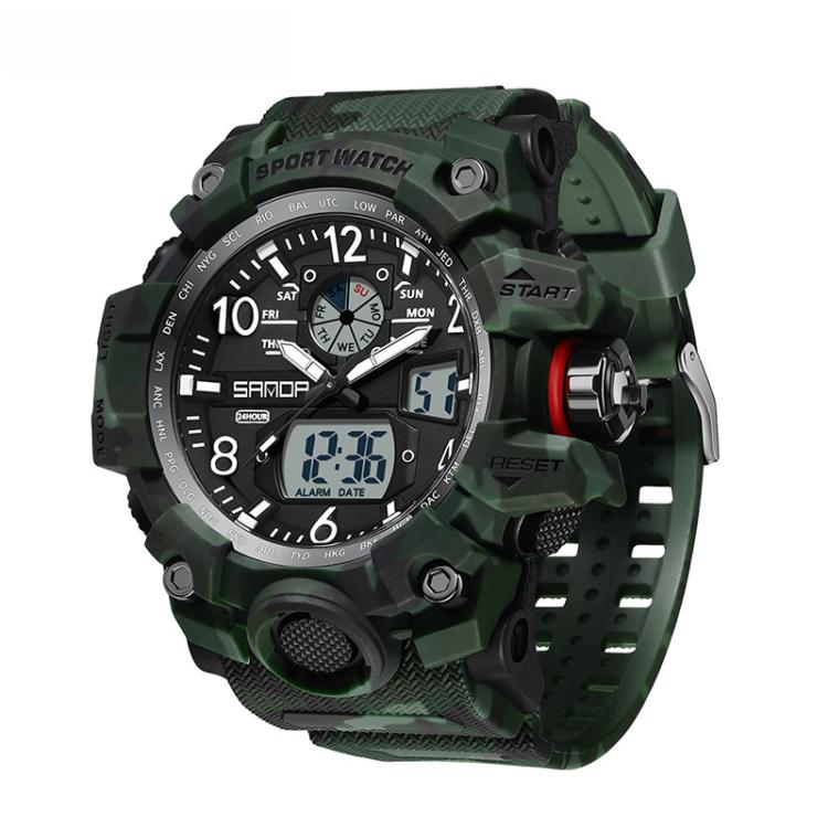 SANDA 3358 Camouflage Series Orologio Sportivo da Uomo - Waterproof, Allarme, Display Elettronico