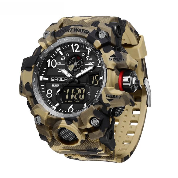 SANDA 3358 Camouflage Series Orologio Sportivo da Uomo - Waterproof, Allarme, Display Elettronico