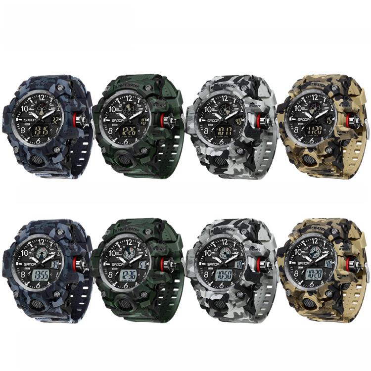 SANDA 3358 Camouflage Series Orologio Sportivo da Uomo - Waterproof, Allarme, Display Elettronico