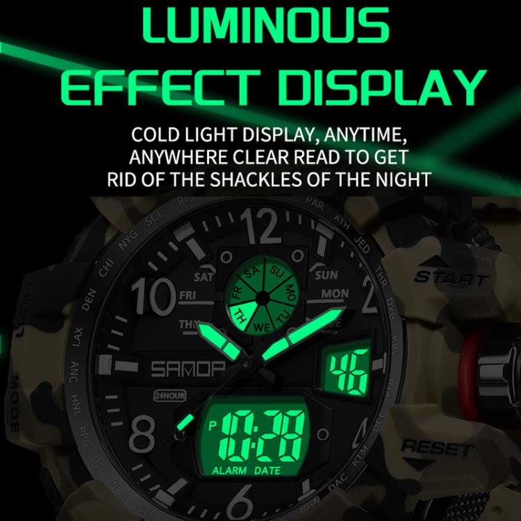 SANDA 3358 Camouflage Series Orologio Sportivo da Uomo - Waterproof, Allarme, Display Elettronico
