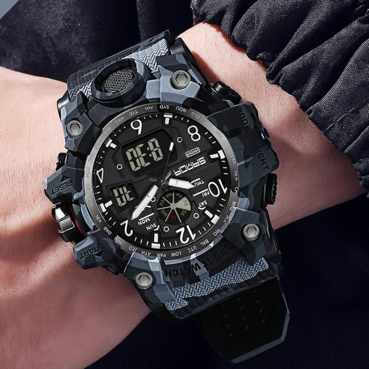 SANDA 3358 Camouflage Series Orologio Sportivo da Uomo - Waterproof, Allarme, Display Elettronico