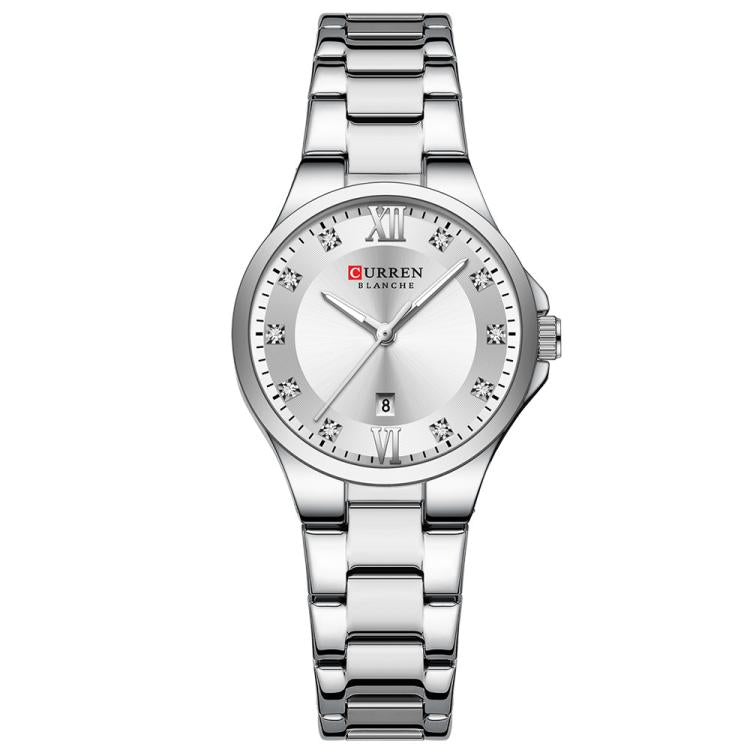 Curren Orologio da Donna con Cinturino in Acciaio e Calendario – Movimento al Quarzo, Impermeabile 30M