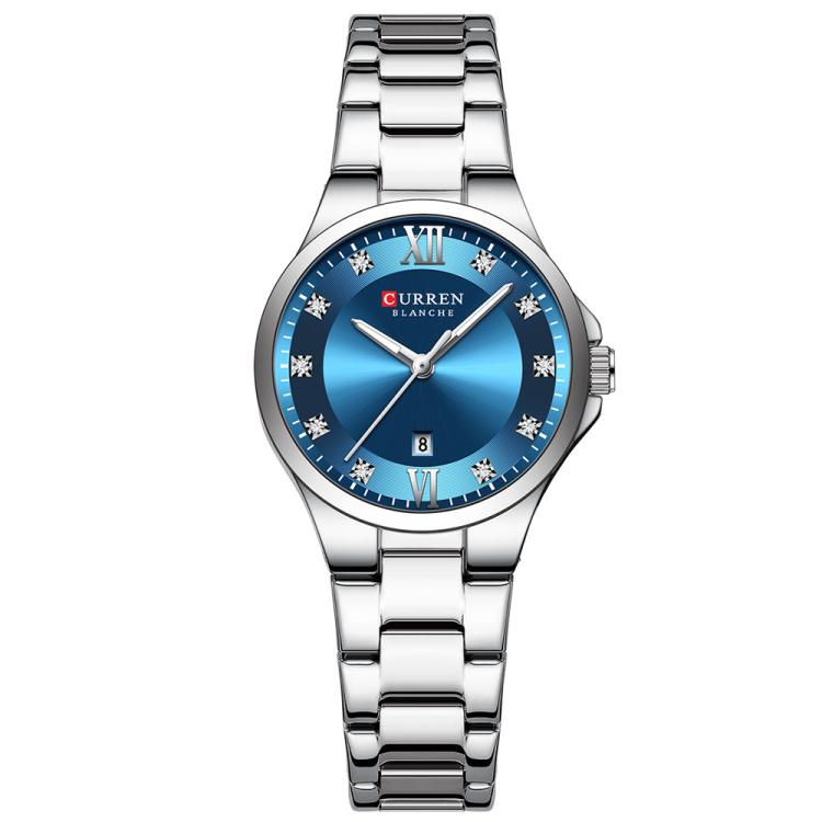 Curren Orologio da Donna con Cinturino in Acciaio e Calendario – Movimento al Quarzo, Impermeabile 30M