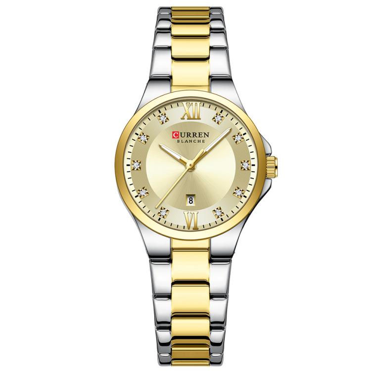 Curren Orologio da Donna con Cinturino in Acciaio e Calendario – Movimento al Quarzo, Impermeabile 30M