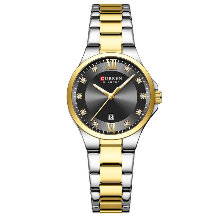 Curren Orologio da Donna con Cinturino in Acciaio e Calendario – Movimento al Quarzo, Impermeabile 30M