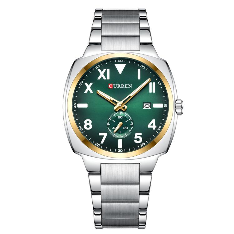 Orologio da Uomo Curren Business in Acciaio Inossidabile con Calendario, Movimento al Quarzo, Quadrante Luminoso, Impermeabile 30M, Vetro Antigraffio, Elegante e Robusto