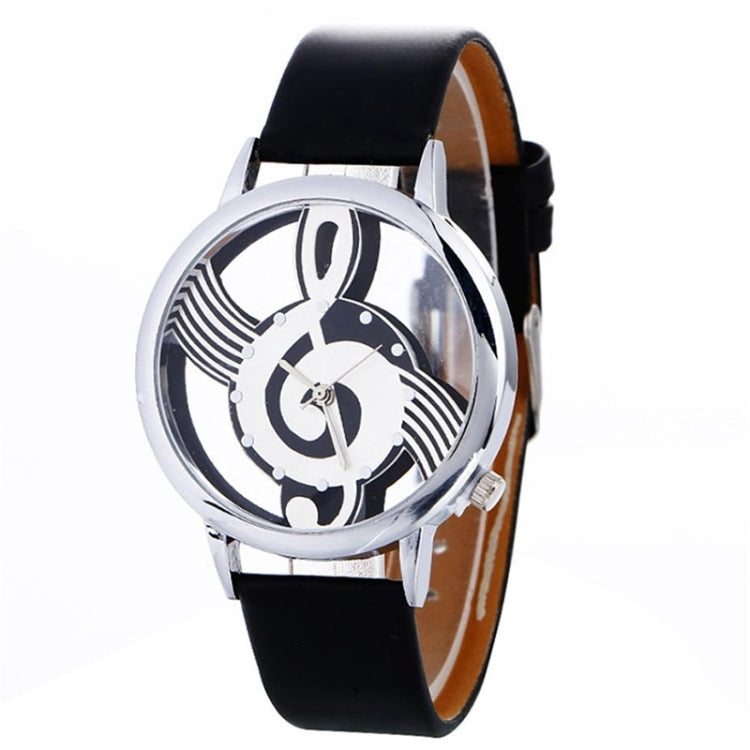 Orologio al quarzo con cintura in pelle e quadrante a forma di notazione musicale per donna/uomo
