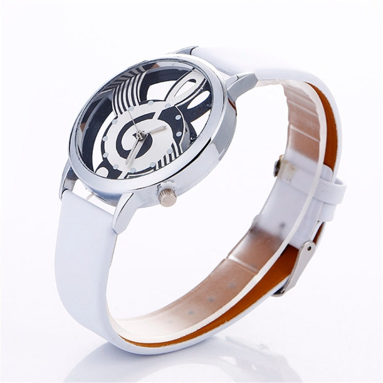 Orologio al quarzo con cintura in pelle e quadrante a forma di notazione musicale per donna/uomo