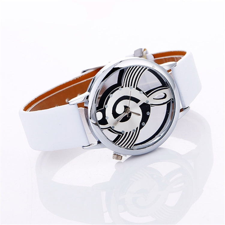 Orologio al quarzo con cintura in pelle e quadrante a forma di notazione musicale per donna/uomo