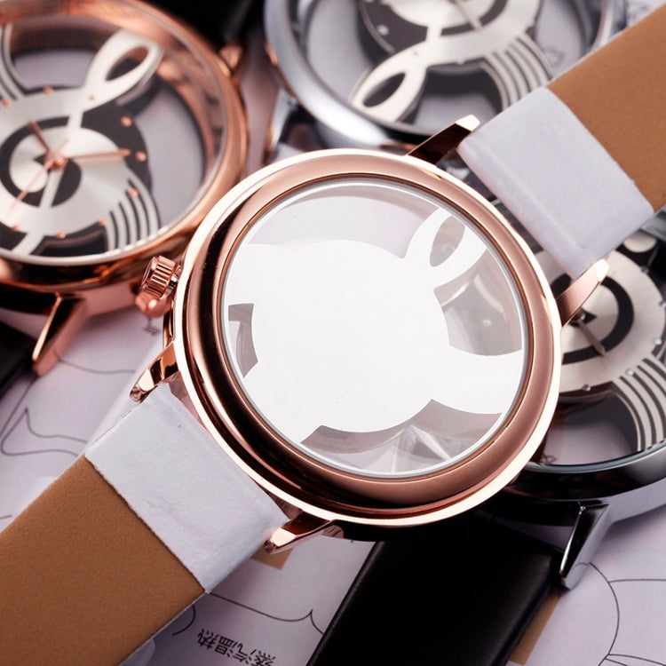 Orologio al quarzo con cintura in pelle e quadrante a forma di notazione musicale per donna/uomo