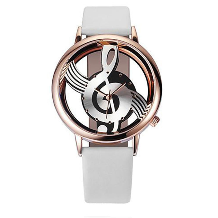 Orologio al quarzo con cintura in pelle e quadrante a forma di notazione musicale per donna/uomo