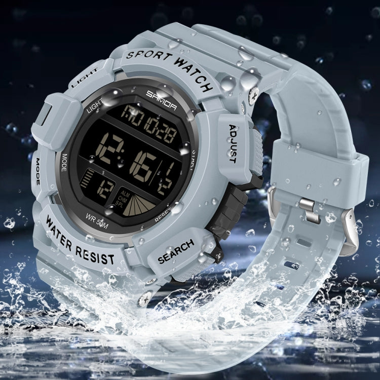 SANDA 2106 LED Display Digitale Sveglia Luminosa Orologio Sportivo da Uomo per Sport all'Aria Aperta