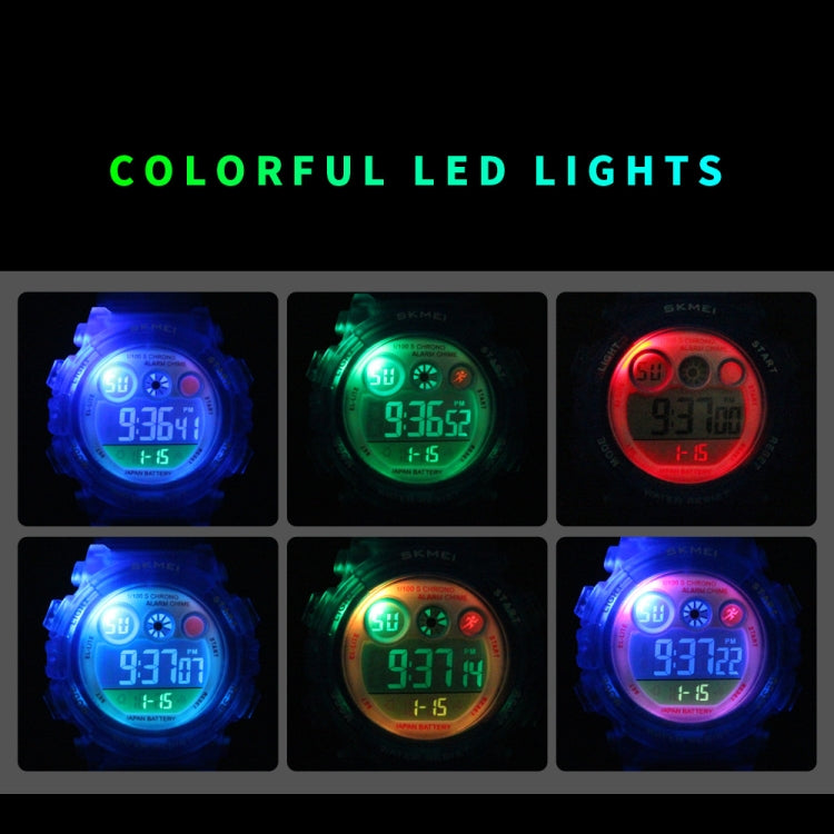 SKMEI 1451 Cronometro digitale a LED Cronografo Orologio elettronico sportivo per bambini luminoso, 1451(Transparent Pink Blue), 1451(Transparent Purple), 1451(Transparent Sky Blue), 1451(Transparent Rose Red), 1451(White Shell Blue Circle)������������...