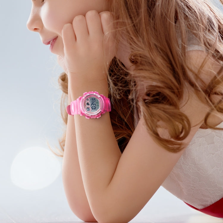 SKMEI 1451 Cronometro digitale a LED Cronografo Orologio elettronico sportivo per bambini luminoso, 1451(Transparent Pink Blue), 1451(Transparent Purple), 1451(Transparent Sky Blue), 1451(Transparent Rose Red), 1451(White Shell Blue Circle)������������...