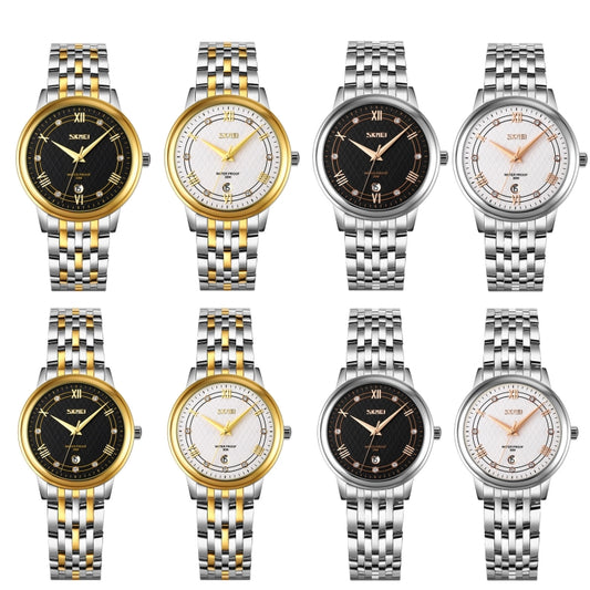 Orologio al quarzo impermeabile con cinturino con fibbia in acciaio inossidabile SKMEI 9272, Man, Women