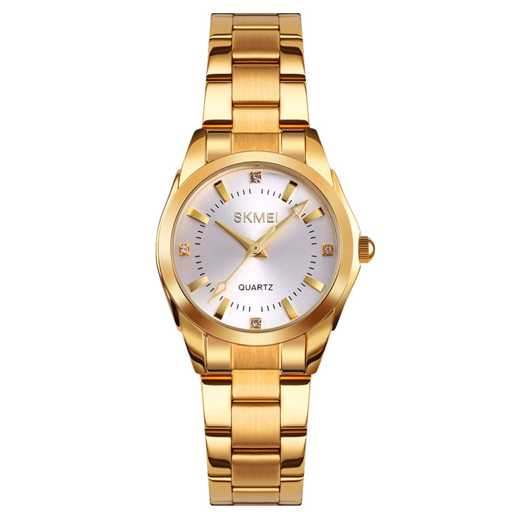 SKmei 1620 orologio da donna con cinturino in acciaio al quarzo impermeabile casual creativo con strass delicato