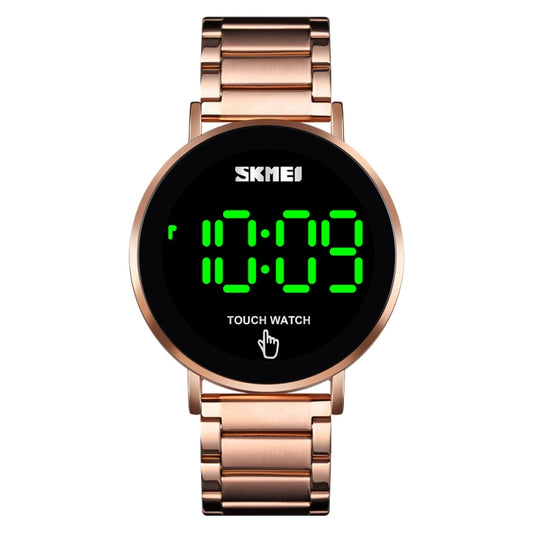 SKMEI 1550 Orologio da uomo touch screen a LED semplice ed elegante in acciaio inossidabile impermeabile con orologio elettronico