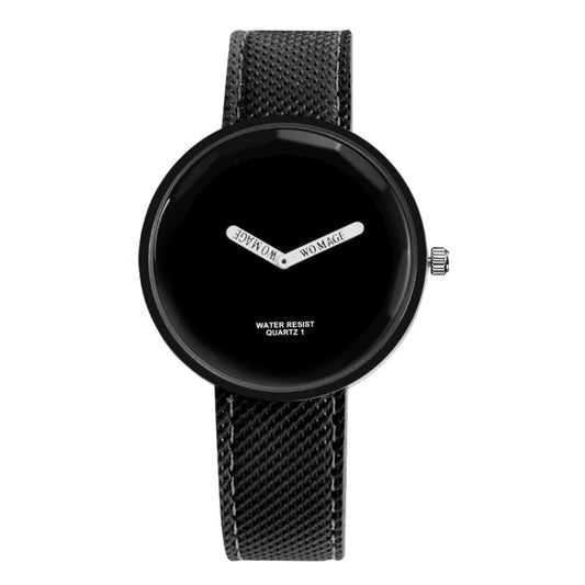 Orologio al quarzo con cinturino in pelle opaca con quadrante rotondo stile semplice per uomo/donna