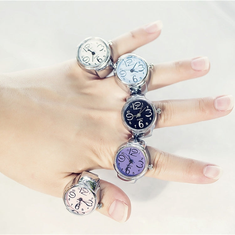 2 pezzi L04 2018 quadrante analogico al quarzo orologio creativo acciaio freddo elastico al quarzo anello orologio uomo donna, Red, White