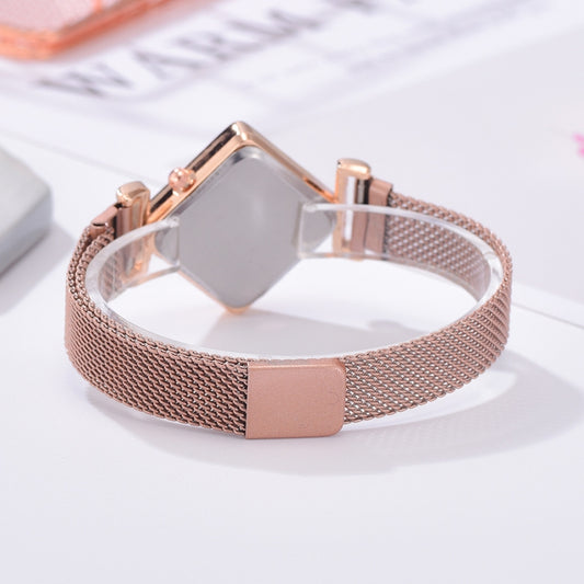 2 orologi da donna al quarzo con quadrante con diamanti, Black, Red + Bracelet