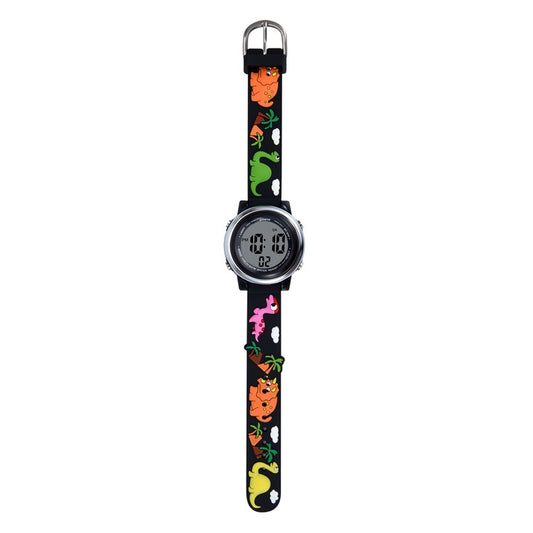 JNEW A380-20090-5 Bambini Cartoon Dinosaur Rhino Impermeabile Riconoscimento del tempo Retroilluminazione colorata Orologio elettronico a LED, JNEW A380-20090-5