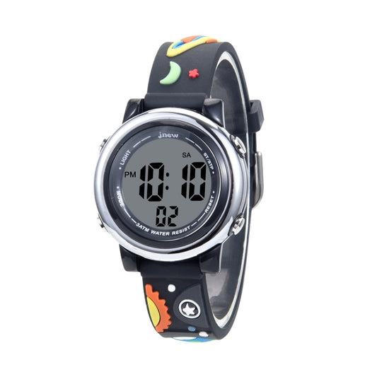 JNEW A380-86294 Orologio elettronico a LED con retroilluminazione colorata per universo cognitivo del tempo impermeabile per bambini, JNEW A380-86294