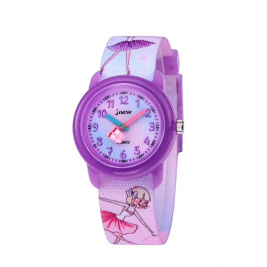 JNEW A369-86365 Orologio al quarzo cognitivo tempo impermeabile per bambini, JNEW A369-86365