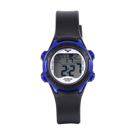 JNEW Orologio elettronico sportivo impermeabile con retroilluminazione colorata multifunzione per bambini, Black, White, Yellow, Rose Red, Fluorescent Green