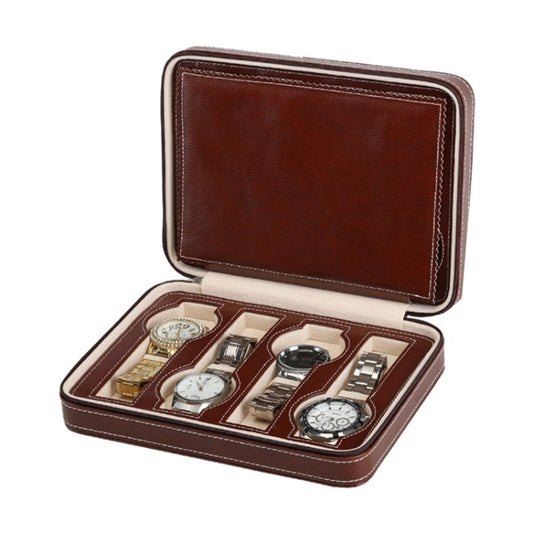 Custodia per Orologi 8 Posti in Pelle Artificiale e Velluto – Portatile, Anti-caduta, Elegante – Disponibile in Marrone e Nero