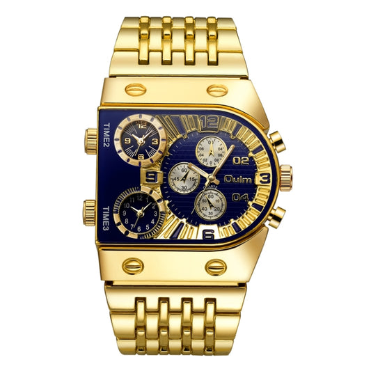 Oulm 9315 Multi Time Zone Orologio da uomo luminoso con quadrante grande e cinturino in acciaio Orologio al quarzo casual, 9315 Blue, 9315 Black, 9315 Silver