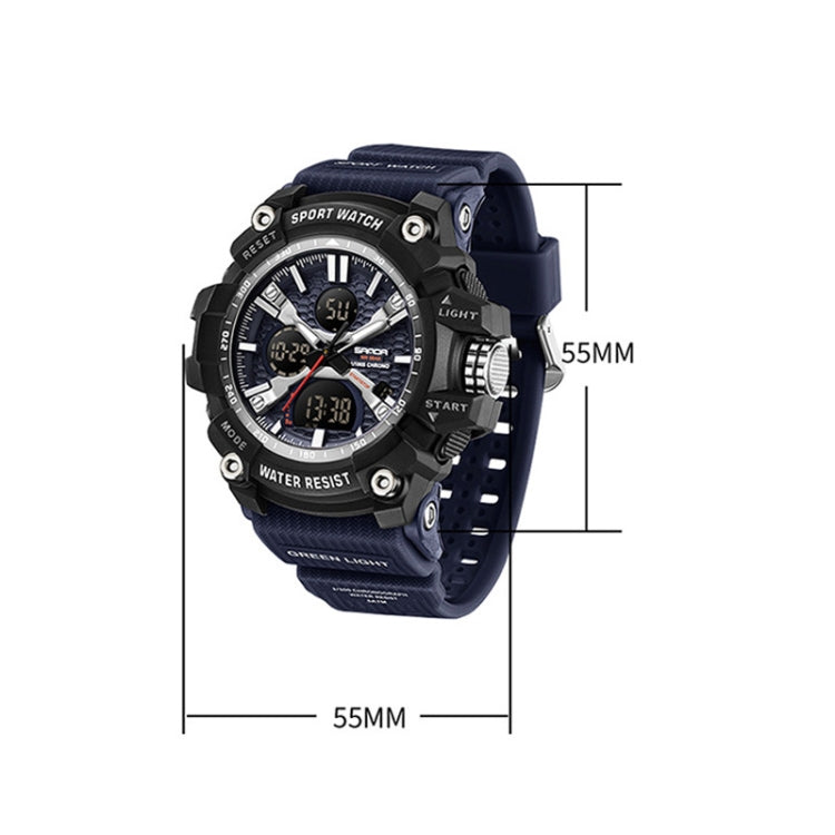 Orologio Elettronico SANDA Multifunzionale Tridimensionale 5 ATM con Sveglia e Display Luminoso